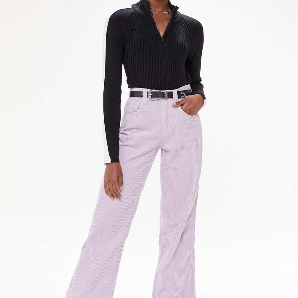 Lilac BDG Corduroy Flare Leg Pants